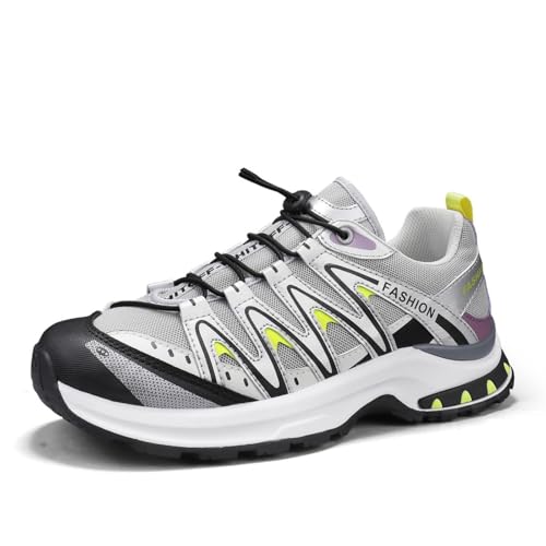 Sixfox Herren und Damen Leichte Outdoor Wanderschuhe Stiefeletten Ultraleichte Camping Outdoor Freizeit NasswasserschuheTSL108Dunkelgrau40EU von Sixfox