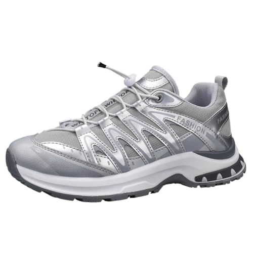Sixfox Herren und Damen Leichte Outdoor Wanderschuhe Stiefeletten Ultraleichte Camping Outdoor Freizeit NasswasserschuheTSL108Silbergrau40EU von Sixfox