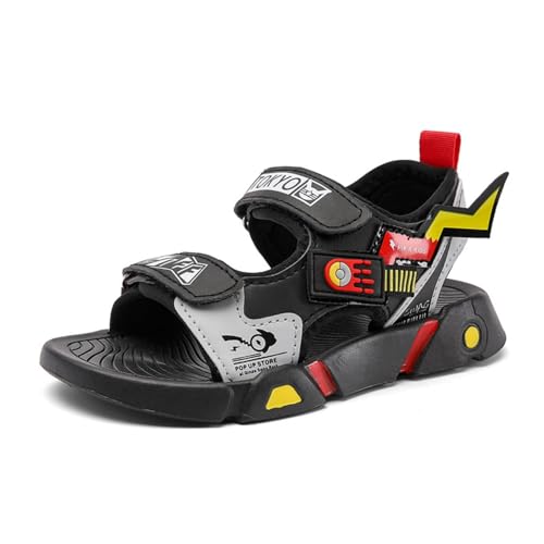 Sixfox Jungen und Mädchen Sandalen Kinder Sommersandalen Strand Wandersandalen Wandersandalen Sport Outdoor Wasserdicht Modeschuhe 608SchwarzEU37 von Sixfox
