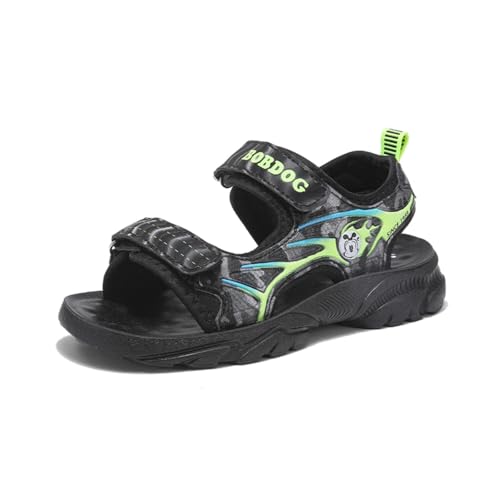 Sixfox Jungen und Mädchen Sandalen Kinder Sommersandalen Strand Wandersandalen Wandersandalen Sport Outdoor Wasserdicht Modeschuhe K444DunkelgrünEU29 von Sixfox