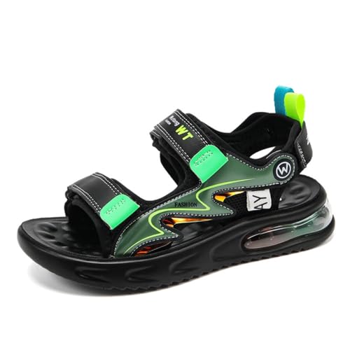 Sixfox Jungen und Mädchen Sandalen Kinder Sommersandalen Strand Wandersandalen Wandersandalen Sport Outdoor Wasserdicht Modeschuhe L2309GrünEU28 von Sixfox