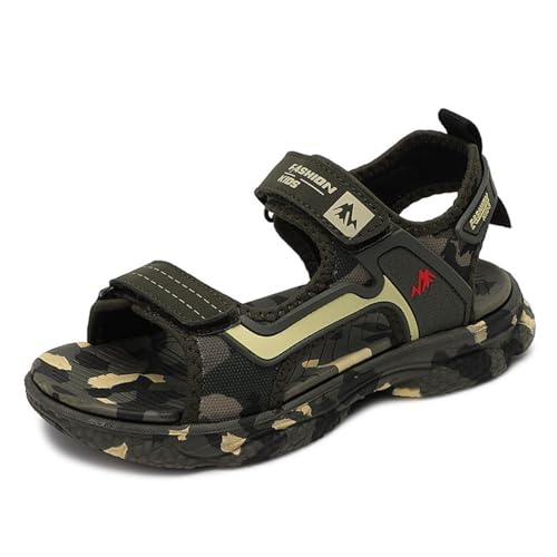 Sixfox Jungen und Mädchen Sandalen Kinder Sommersandalen Strand Wandersandalen Wandersandalen Sport Outdoor Wasserdicht Modeschuhe M-2199grünEU37 von Sixfox