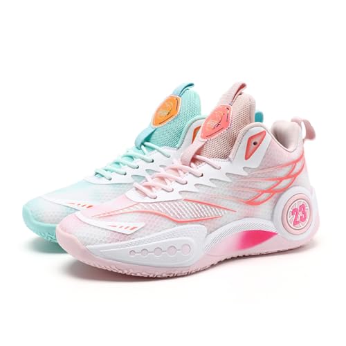 Sixfox Kampf-Basketballschuhe Herrenschuhe rutschfeste atmungsaktive Outdoor-Sportschuhe große Schuhe elastische verschleißfeste Schuhe2551Mandarinente36 von Sixfox