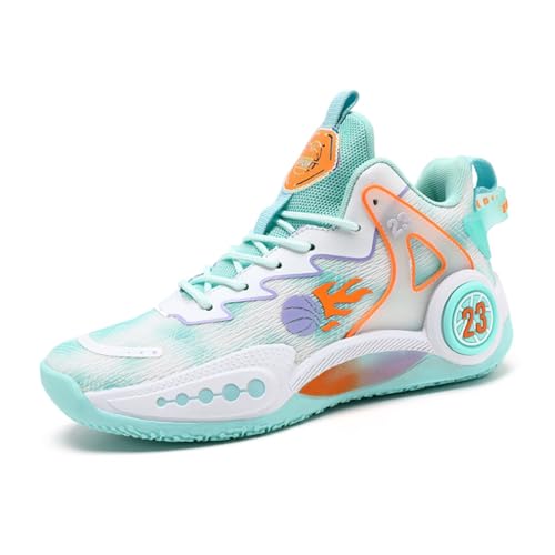 Sixfox Kampf-Basketballschuhe Herrenschuhe rutschfeste atmungsaktive Outdoor-Sportschuhe große Schuhe elastische verschleißfeste Schuhe2552Weißes Mondlicht37 von Sixfox