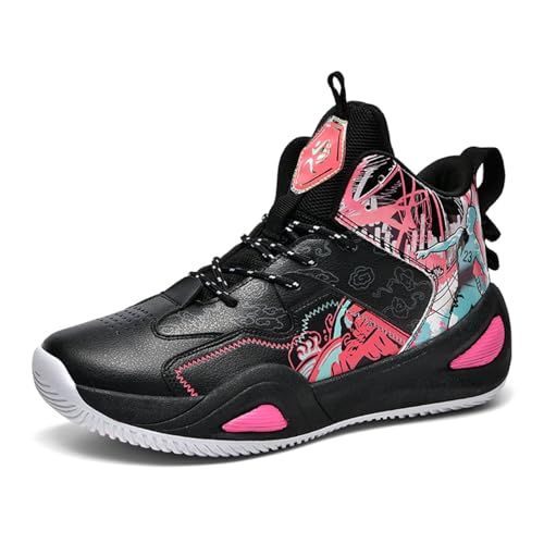 Sixfox Kampf-Basketballschuhe Herrenschuhe rutschfeste atmungsaktive Outdoor-Sportschuhe große Schuhe elastische verschleißfeste SchuheSchwarz37 von Sixfox