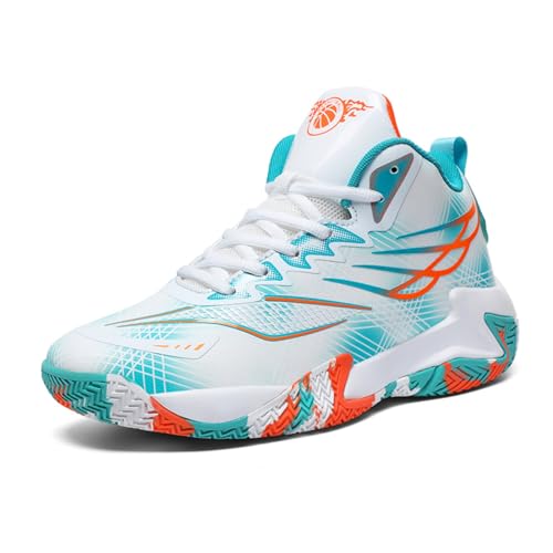 Sixfox Kampftrainingsschuhe Sportschuhe Basketballschuhe rutschfeste atmungsaktive Laufschuhe für Erwachsene in Übergröße 9662Weißer MondEU47 von Sixfox