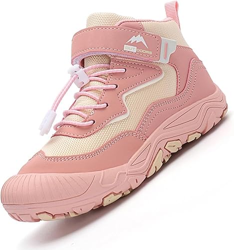 Sixfox Kinder Barfußschuhe Unisex Winter Wasserdicht Outdoor Winter Kinderschuhe Winterschuhe Jungen Mädchen wasserdichte Wanderstiefel K005Rosa29EU von Sixfox