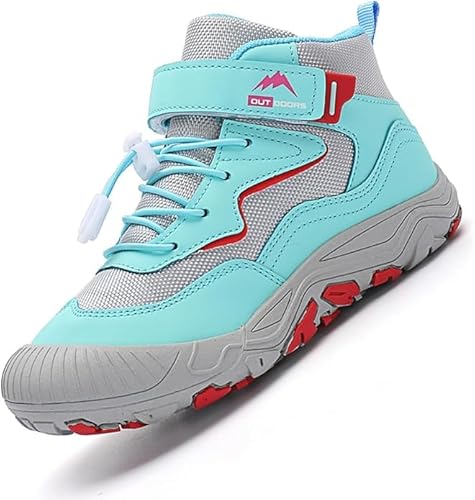 Sixfox Kinder Barfußschuhe Unisex Winter Wasserdicht Outdoor Winter Kinderschuhe Winterschuhe Jungen Mädchen wasserdichte Wanderstiefel K005hellblau36EU von Sixfox