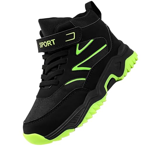 Sixfox Kinder Barfußschuhe Unisex Winter Wasserdicht Outdoor Winter Kinderschuhe Winterschuhe Jungen Mädchen wasserdichte Wanderstiefel W20SchwarzEU35 von Sixfox