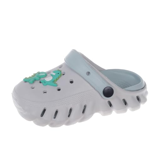 Sixfox Kinder Clogs Antikollisions Gartenschuhe Pantoffeln Gartenclogs Karikatur Gartenschuhe DS03grau Blau28-29 von Sixfox