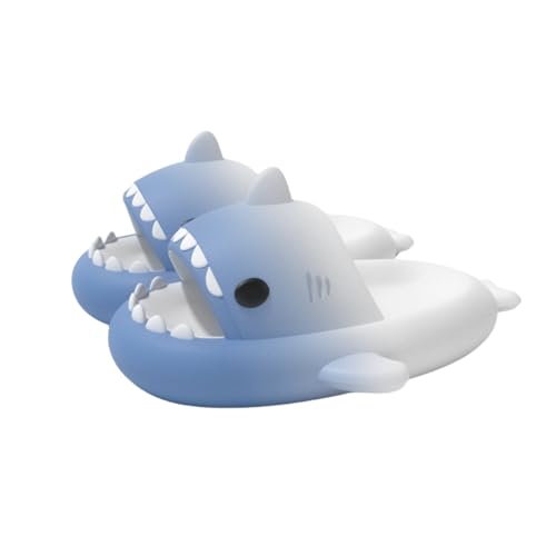 Sixfox Kinder Hai Hausschuhe Jungen und Mädchen Universal Sandalen rutschfeste Badepantoffeln Home Slippers Strandpantoffeln BadelatschenBlau und Weiß6 von Sixfox