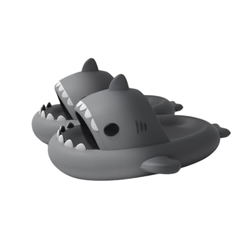 Sixfox Kinder Hai Hausschuhe Jungen und Mädchen Universal Sandalen rutschfeste Badepantoffeln Home Slippers Strandpantoffeln BadelatschenGrau1 von Sixfox