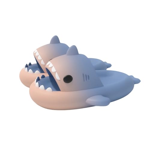 Sixfox Kinder Hai Hausschuhe Jungen und Mädchen Universal Sandalen rutschfeste Badepantoffeln Home Slippers Strandpantoffeln BadelatschenRosa-Dunkelblau2 von Sixfox