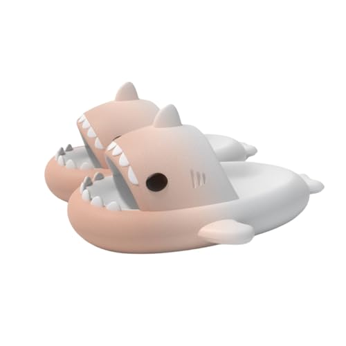 Sixfox Kinder Hai Hausschuhe Jungen und Mädchen Universal Sandalen rutschfeste Badepantoffeln Home Slippers Strandpantoffeln BadelatschenRosa und Weiß6 von Sixfox