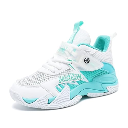 Sixfox Kinder Sportschuhe Fitnessschuhe Jungen Laufschuhe Mädchen Straßenlaufschuhe Modisch Leicht Atmungsaktiv rutschfest weiß grün36 von Sixfox