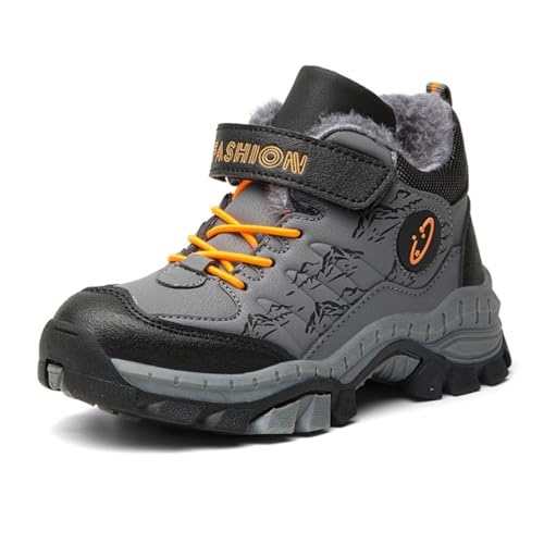Sixfox Kinder Wanderschuhe Warm Gefütterte Trekkingschuhe Jungen Mädchen Schneeschuhe Winterschuhe Wanderstiefel Outdoor rutschfest Sportschuhe31EU von Sixfox