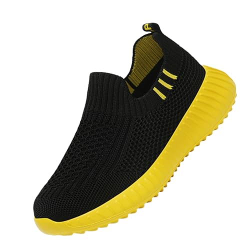 Sixfox Kinderschuhe Atmungsaktiv Jungen Sportschuhe Mädchen Laufschuhe Turnschuhe mit Atmungsaktiv Mode Leicht Turnschuhe 211-1Schwarzorange30EU von Sixfox