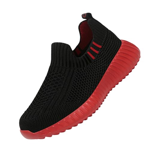 Sixfox Kinderschuhe Atmungsaktiv Jungen Sportschuhe Mädchen Laufschuhe Turnschuhe mit Atmungsaktiv Mode Leicht Turnschuhe 211-1rot32EU von Sixfox