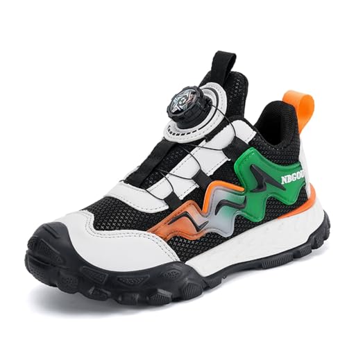 Sixfox Kinderschuhe Atmungsaktiv Jungen Sportschuhe Mädchen Laufschuhe Turnschuhe mit Drehknopf Atmungsaktiv Mode Leicht Turnschuhe NB-2503Khaki34 von Sixfox