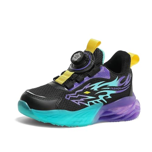 Sixfox Kinderschuhe Atmungsaktiv Jungen Sportschuhe Mädchen Laufschuhe Turnschuhe mit Drehknopf Atmungsaktiv Mode Leicht Turnschuhe von Sixfox