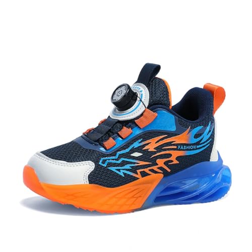 Sixfox Kinderschuhe Atmungsaktiv Jungen Sportschuhe Mädchen Laufschuhe Turnschuhe mit Drehknopf Atmungsaktiv Mode Leicht Turnschuhe von Sixfox