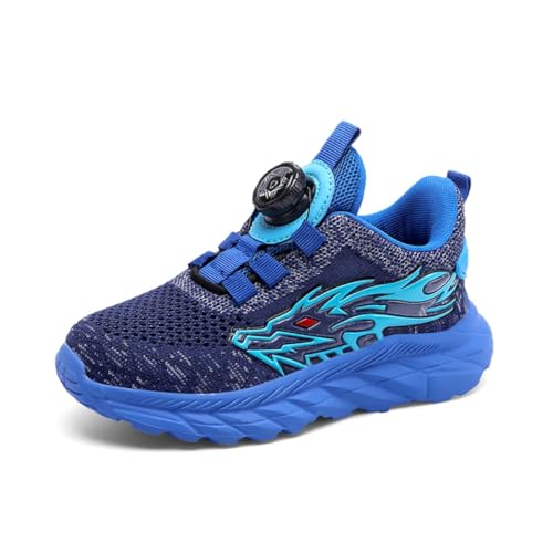 Sixfox Kinderschuhe Atmungsaktiv Jungen Sportschuhe Mädchen Laufschuhe Turnschuhe mit Drehknopf Atmungsaktiv Mode Leicht Turnschuhe von Sixfox