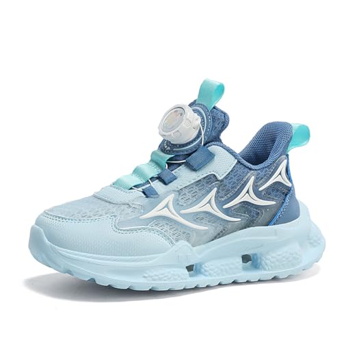 Sixfox Kinderschuhe Atmungsaktiv Jungen Sportschuhe Mädchen Laufschuhe Turnschuhe mit Drehknopf Atmungsaktiv Mode Leicht Turnschuhe von Sixfox
