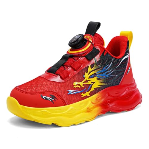 Sixfox Kinderschuhe Atmungsaktiv Jungen Sportschuhe Mädchen Laufschuhe Turnschuhe mit Drehknopf Atmungsaktiv Mode Leicht Turnschuhe von Sixfox