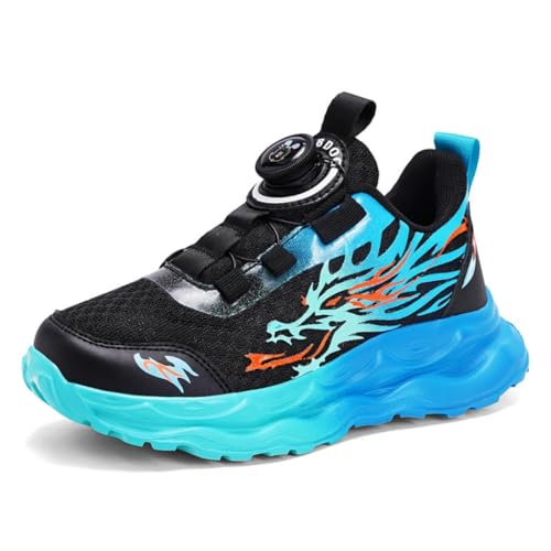 Sixfox Kinderschuhe Atmungsaktiv Jungen Sportschuhe Mädchen Laufschuhe Turnschuhe mit Drehknopf Atmungsaktiv Mode Leicht Turnschuhe von Sixfox