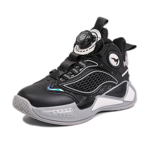 Sixfox Basketballschuhe für Kinder Kinder Fashion Sneaker, Sportschuhe für Jungen und Mädchen, Catwalk Sneaker, Retro Schuhe Schwarz28 von Sixfox