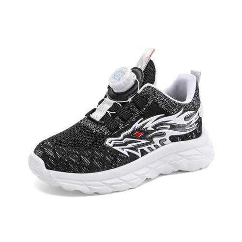 Sixfox Kinderschuhe Atmungsaktiv Jungen Sportschuhe Mädchen Laufschuhe Turnschuhe mit Drehknopf Atmungsaktiv Mode Leicht Turnschuhe von Sixfox