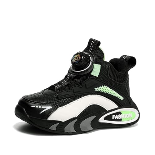 Sixfox Kinderschuhe Jungen und Mädchen Sportschuhe Casual Outdoor Laufschuhe mit Noppen Atmungsaktiv, Modisch und Leicht 211-2Schwarz-Weiß33 von Sixfox