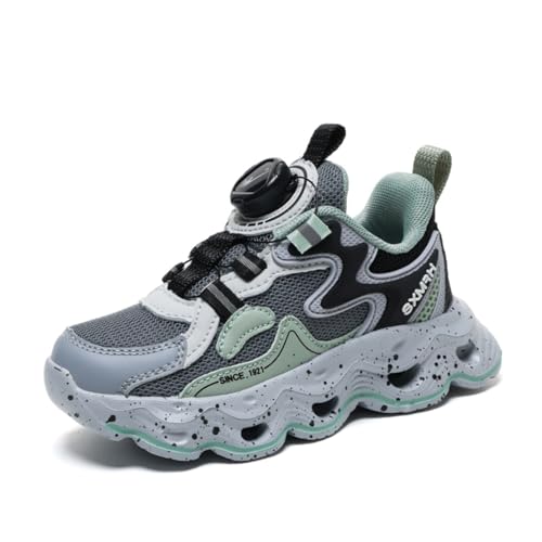 Sixfox Kinderschuhe Jungen und Mädchen Sportschuhe Casual Outdoor Laufschuhe mit Noppen Atmungsaktiv, Modisch und Leicht 90167Grau37EU von Sixfox