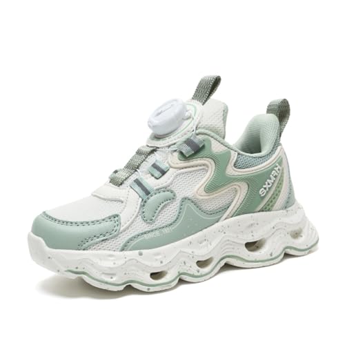 Sixfox Kinderschuhe Jungen und Mädchen Sportschuhe Casual Outdoor Laufschuhe mit Noppen Atmungsaktiv, Modisch und Leicht 90167Grün31EU von Sixfox