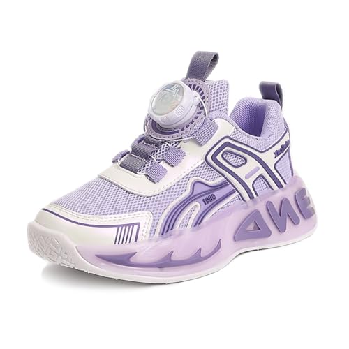 Sixfox Kinderschuhe Jungen und Mädchen Sportschuhe Casual Outdoor Laufschuhe mit Noppen Atmungsaktiv, Modisch und Leicht H-039Lila34EU von Sixfox