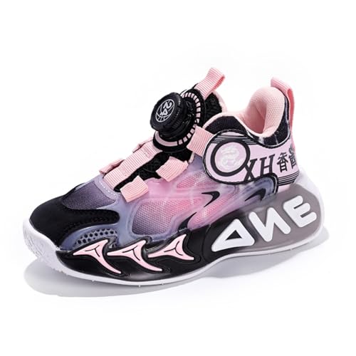Sixfox Kinderschuhe Jungen und Mädchen Sportschuhe Casual Outdoor Laufschuhe mit Noppen Atmungsaktiv, Modisch und Leicht H-061Rosa34EU von Sixfox