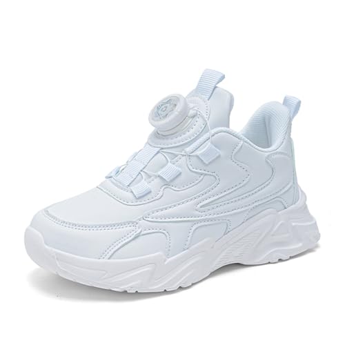 Sixfox Kinderschuhe Jungen und Mädchen Sportschuhe Casual Outdoor Laufschuhe mit Noppen Atmungsaktiv, Modisch und Leicht YQ2023Weiß-S35EU von Sixfox