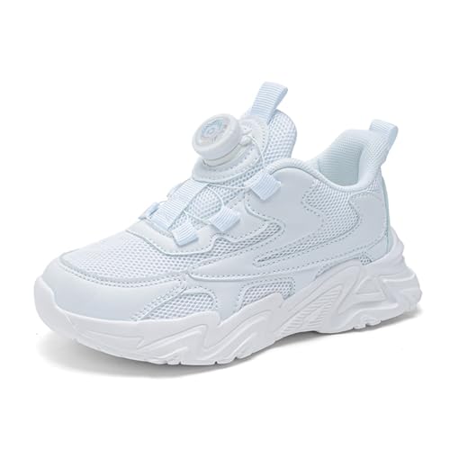 Sixfox Kinderschuhe Jungen und Mädchen Sportschuhe Casual Outdoor Laufschuhe mit Noppen Atmungsaktiv, Modisch und Leicht YQ2023Weiß28EU von Sixfox