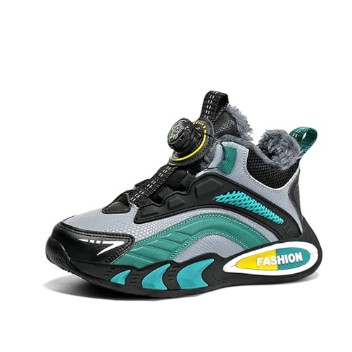 Sixfox Kinderschuhe Jungen und Mädchen Sportschuhe Casual Outdoor Laufschuhe mit Noppen Atmungsaktiv, Modisch und Leicht k112Schwarz-Grün36EU von Sixfox