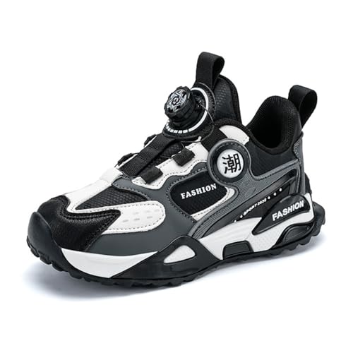 Sixfox Kinderschuhe Jungen und Mädchen Sportschuhe Casual Outdoor Laufschuhe mit Noppen Atmungsaktiv, Modisch und LeichtNB-2506Schwarz-Weiß39EU von Sixfox
