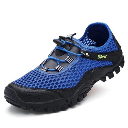 Sixfox Sommer-Mesh-Freizeitschuhe, Outdoor-Wanderschuhe, Herrenschuhe, Wander-Angelschuhe, Strandwatschuhe, Reiseschuhe 1808 Blau39EU von Sixfox