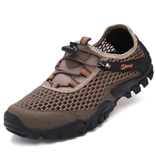 Sixfox Sommer-Mesh-Freizeitschuhe, Outdoor-Wanderschuhe, Herrenschuhe, Wander-Angelschuhe, Strandwatschuhe, Reiseschuhe 1808 braun39EU von Sixfox