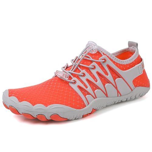 Sixfox Sommer-Mesh-Freizeitschuhe, Outdoor-Wanderschuhe, Herrenschuhe, Wander-Angelschuhe, Strandwatschuhe, Reiseschuhe orange37EU von Sixfox