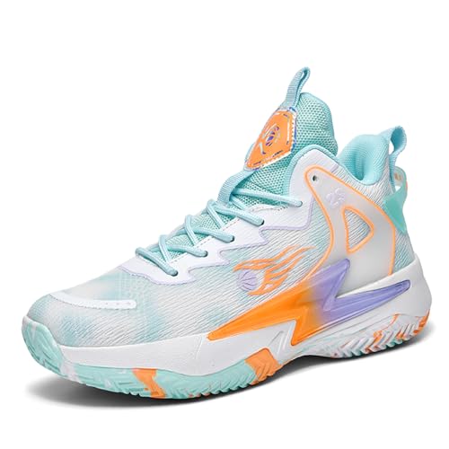 Sixfox Sportschuhe Basketballschuhe rutschfeste atmungsaktive Basketballschuhe für Erwachsene 881weiß Grün EU40 von Sixfox