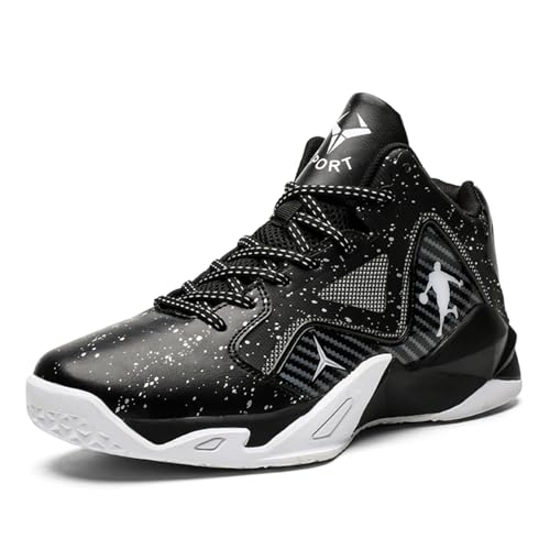 Sixfox Sportschuhe Basketballschuhe rutschfeste atmungsaktive Basketballschuhe für Erwachsene 9902Schwarz-Weiß41 von Sixfox