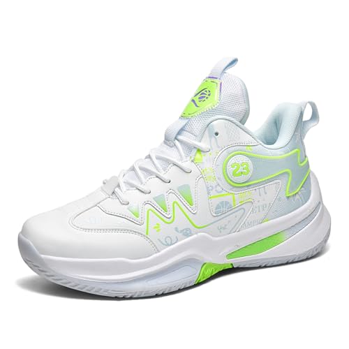 Sixfox Sportschuhe Basketballschuhe rutschfeste atmungsaktive Laufschuhe für Erwachsene echte Kampftrainingsschuhe große Größe 905Weiß-GrünEU38 Sixfox Sportschuhe Basketballschuhe rutschfeste atmungsaktive Laufschuhe für Erwachsene echte Kampftrainingsschuhe große Größe 905Weiß-GrünEU38 von Sixfox