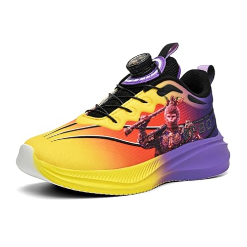 Sixfox Turnschuhe Atmungsaktiv Mesh Kinderschuhe Drehknopf-Sneakers für Jugendliche Sportschuhe für Mädchen Jungen Laufschuhe Kinder Leicht Gelb Lila37 Sixfox Turnschuhe Atmungsaktiv Mesh Kinderschuhe Drehknopf-Sneakers für Jugendliche Sportschuhe für Mädchen Jungen Laufschuhe Kinder Leicht Gelb Lila37 von Sixfox