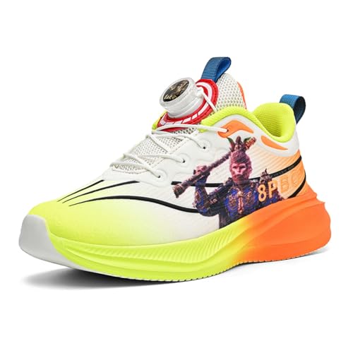 Sixfox Turnschuhe Atmungsaktiv Mesh Kinderschuhe Drehknopf-Sneakers für Jugendliche Sportschuhe für Mädchen Jungen Laufschuhe Kinder Leicht Gelb Orange33 Sixfox Turnschuhe Atmungsaktiv Mesh Kinderschuhe Drehknopf-Sneakers für Jugendliche Sportschuhe für Mädchen Jungen Laufschuhe Kinder Leicht Gelb Orange33 von Sixfox
