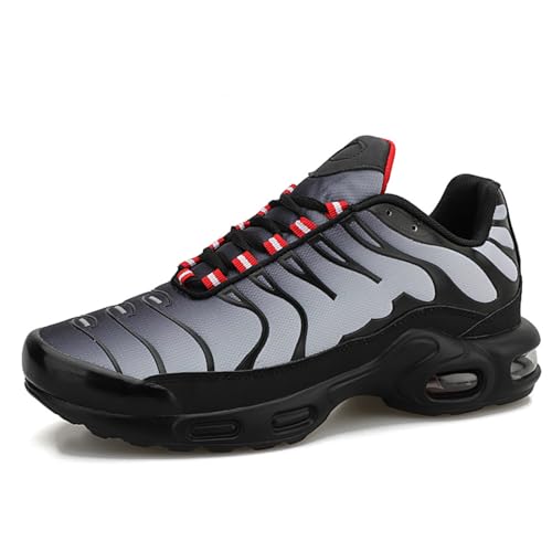 SixfoxHerren Wanderschuhe Turnschuhe Gym Sportschuhe Turnschuhe Laufschuhe Tennisschuhe Freizeit Straßenlaufschuhe Mode Leichte Atmungsaktive Schlupfschuhe Grauschwarz44 von Sixfox
