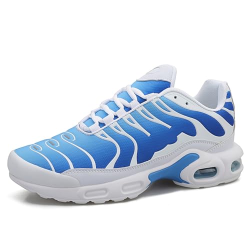 SixfoxHerren Wanderschuhe Turnschuhe Gym Sportschuhe Turnschuhe Laufschuhe Tennisschuhe Freizeit Straßenlaufschuhe Mode Leichte Atmungsaktive Schlupfschuhe Weiß und Blau40 von Sixfox
